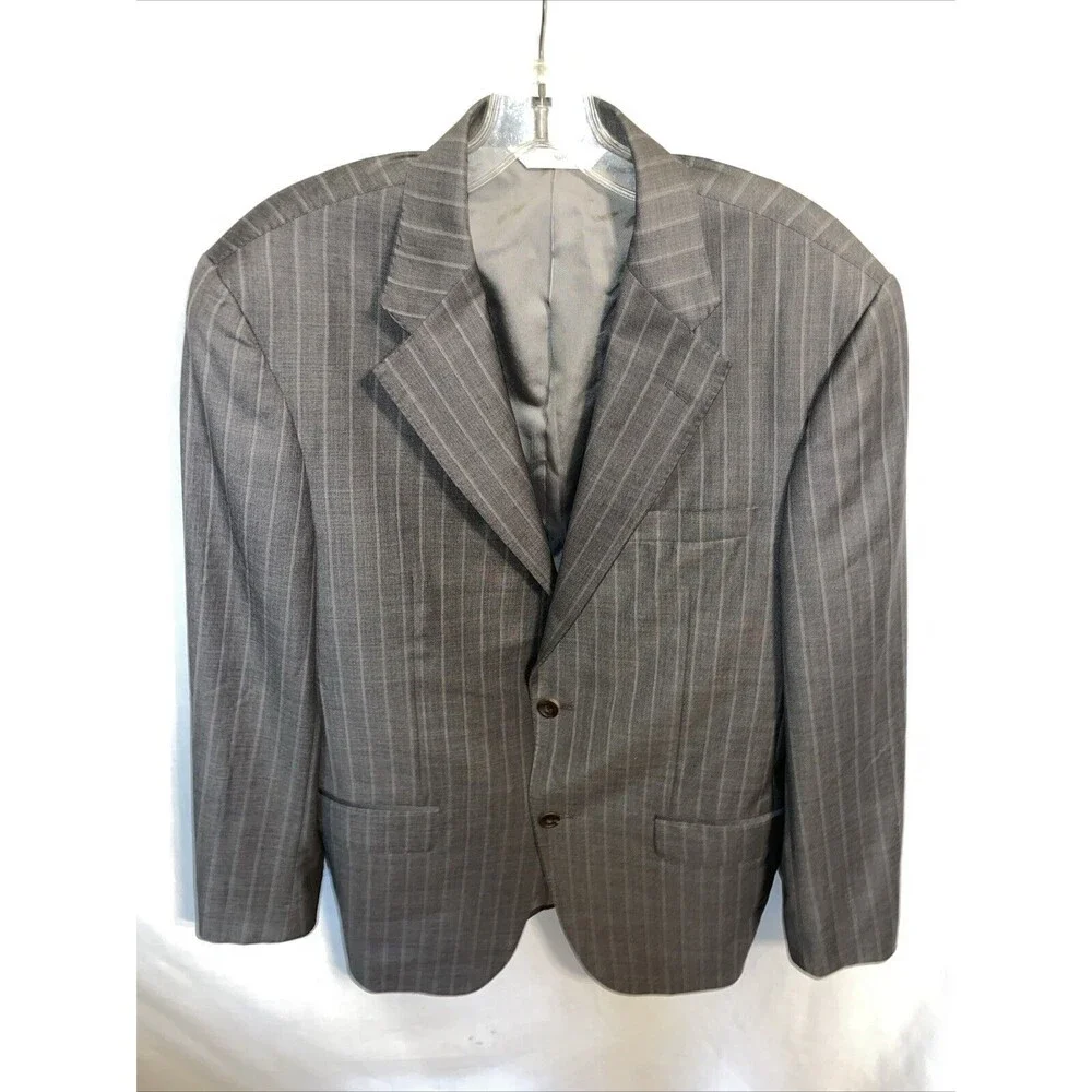 Samuelsohn Men’s Ing Loro Piana Blazer 38R Gray Striped Tasmanian 150’s Wool